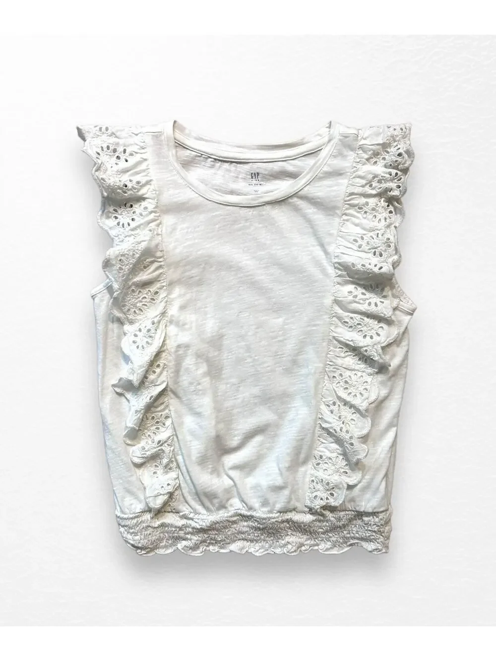 Gap Eyelet Flutter Shirt, Size 14